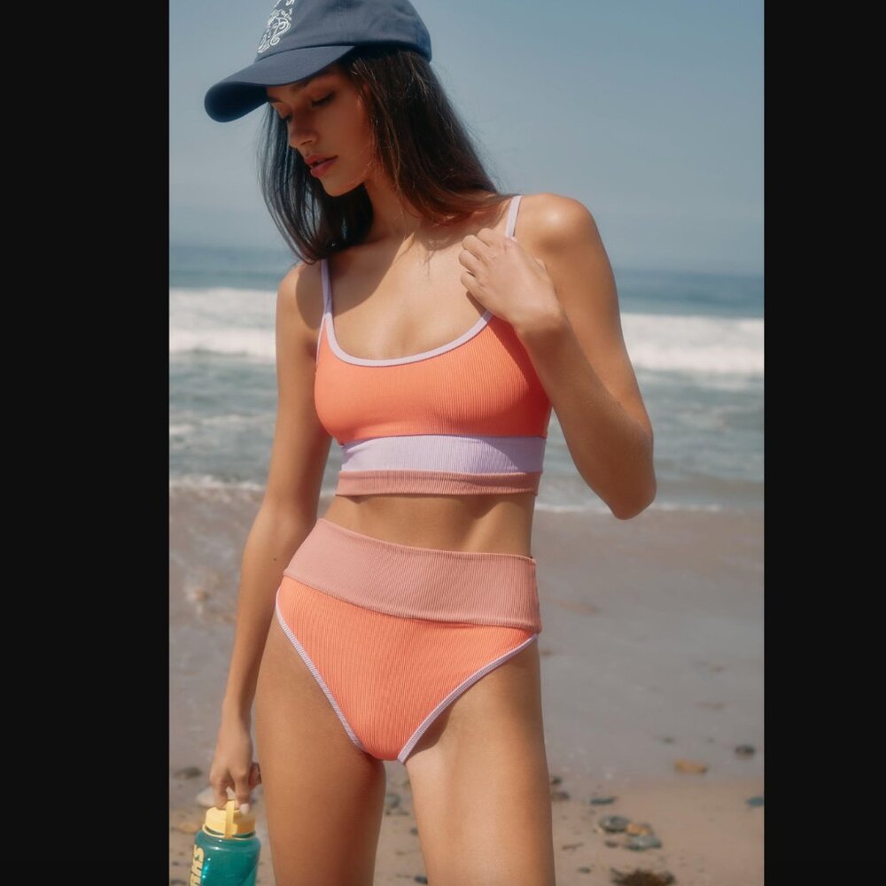 NWOT Beach Riot Eva Top & Emmy Bottom in Oasis Colorblock | M Top, S Bottom